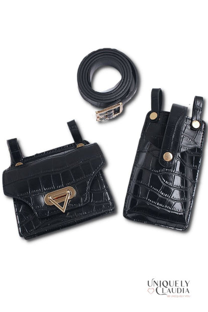 All in The Details Croc Texture Crossbody and Belt Bag | Uniquely Claudia Boutique