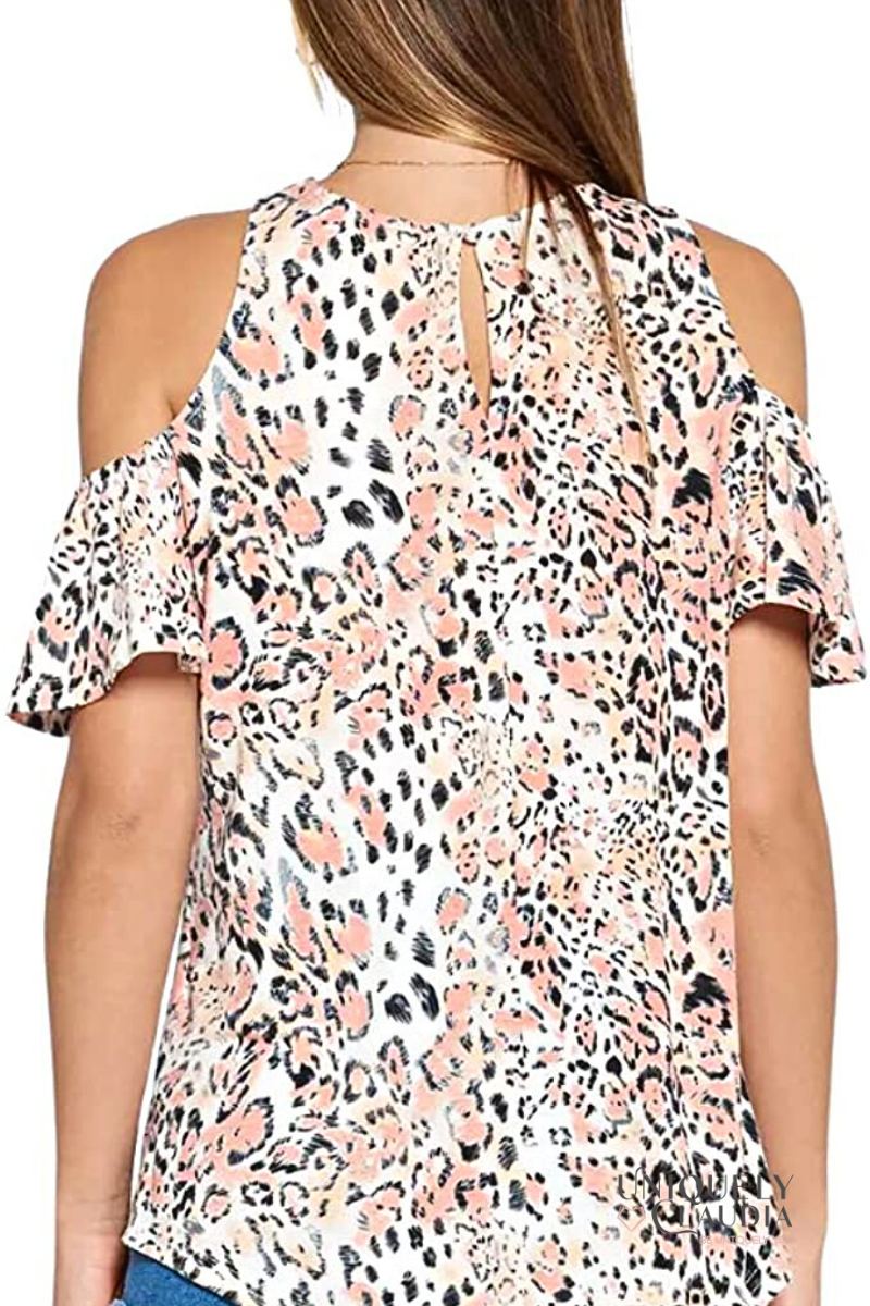 Animal Print Cold-Shoulder Top | Uniquely Claudia