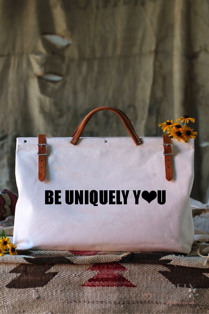 Weekender Bag | Be Uniquely You Canvas Weekender Utility Bag | Uniquely Claudia Boutique