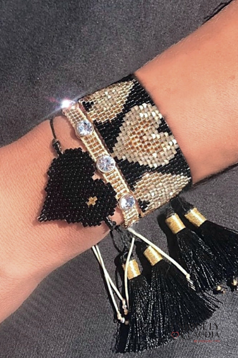 Women's Bracelets | Beaded Golden Heart Bracelet Set | Uniquely Claudia Boutique