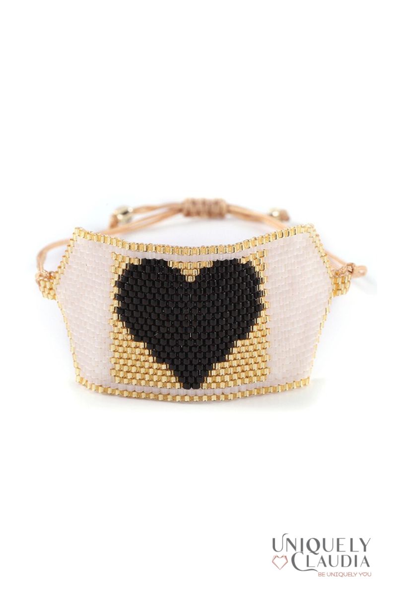 Women's Bracelet | Beaded Heart Bracelets & Ring Set | Uniquely Claudia Boutique