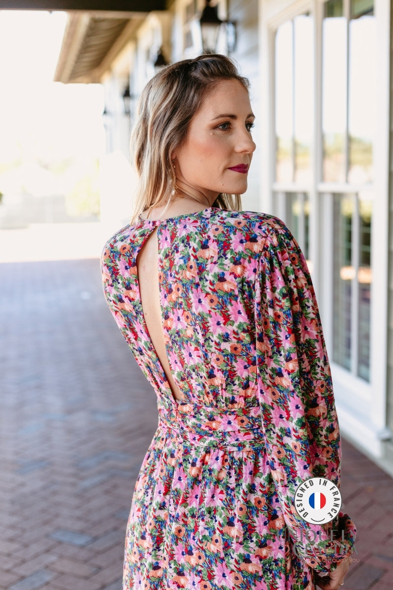 Women's Maxi Dresses | Caroline Garden Romance Magenta Floral Print Maxi Dress | Uniquely Claudia Boutique