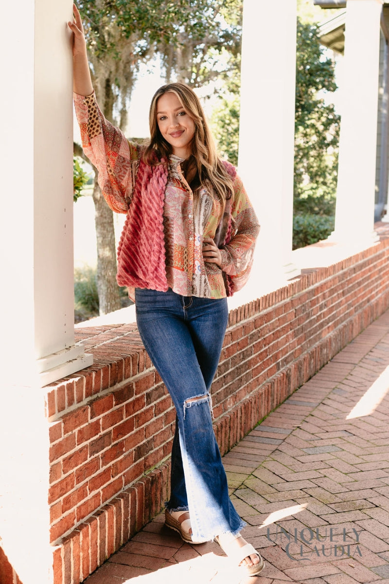 Women's Tops | Corina Paisley Dolman Sleeves Top | Uniquely Claudia Boutique