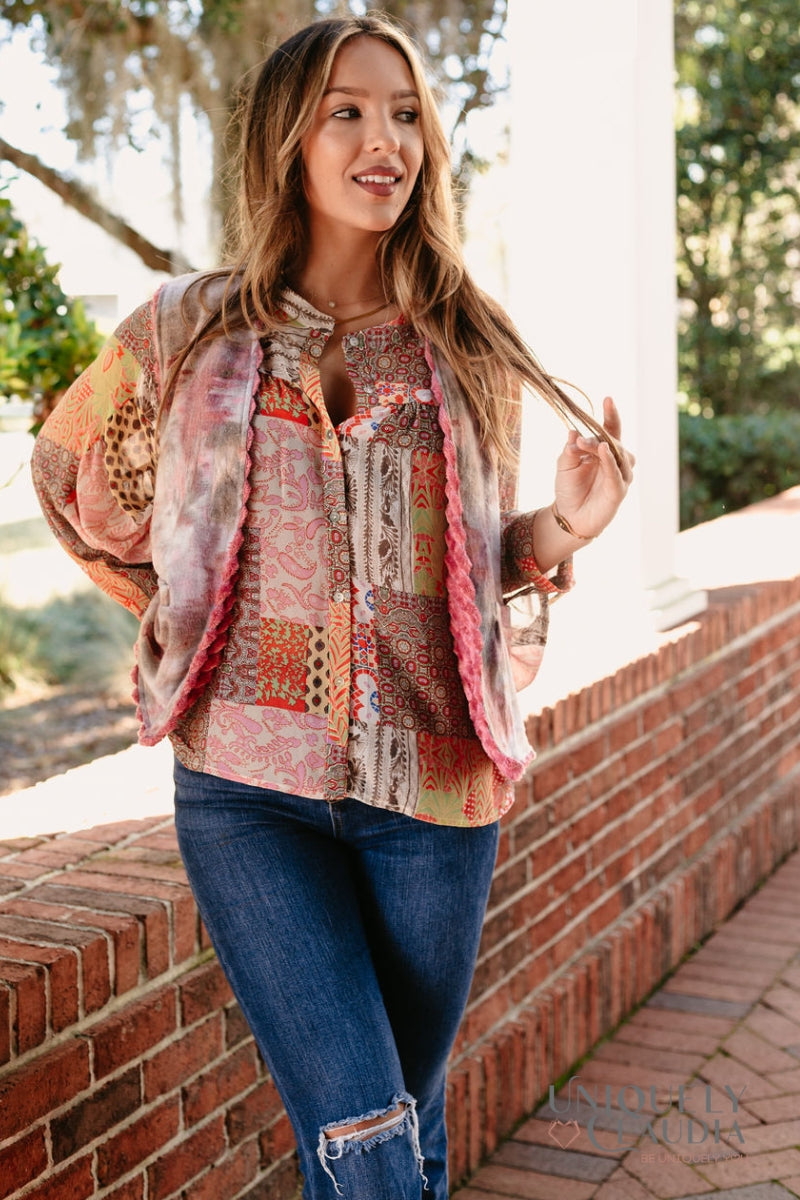 Women's Tops | Corina Paisley Dolman Sleeves Top | Uniquely Claudia Boutique