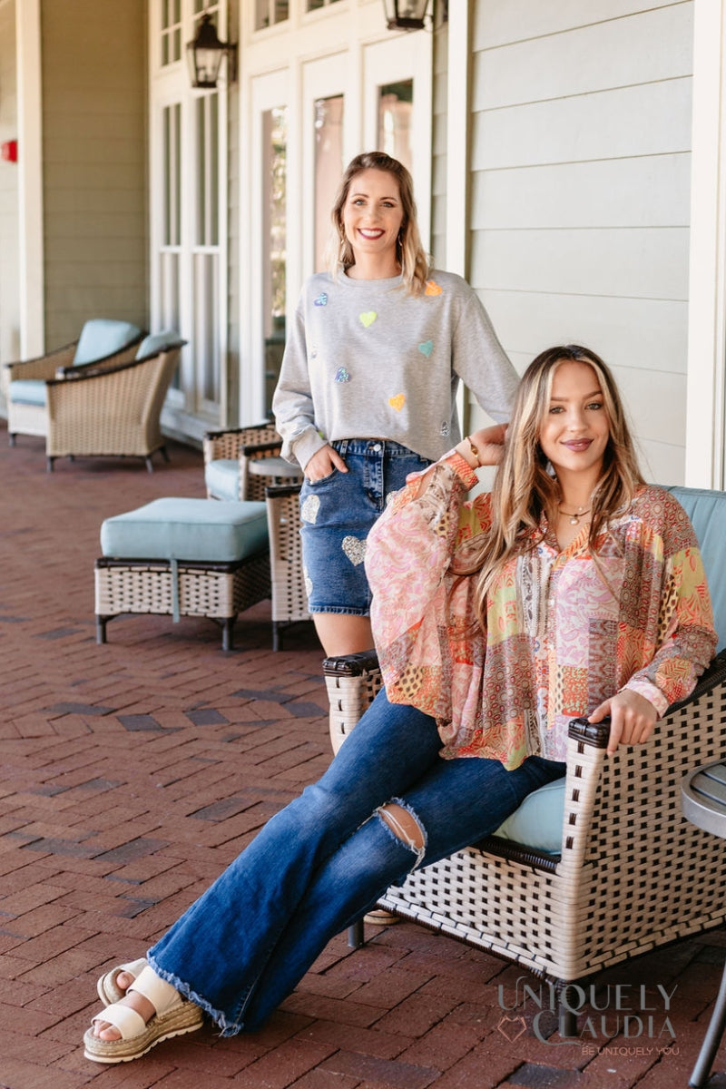 Women's Tops | Corina Paisley Dolman Sleeves Top | Uniquely Claudia Boutique
