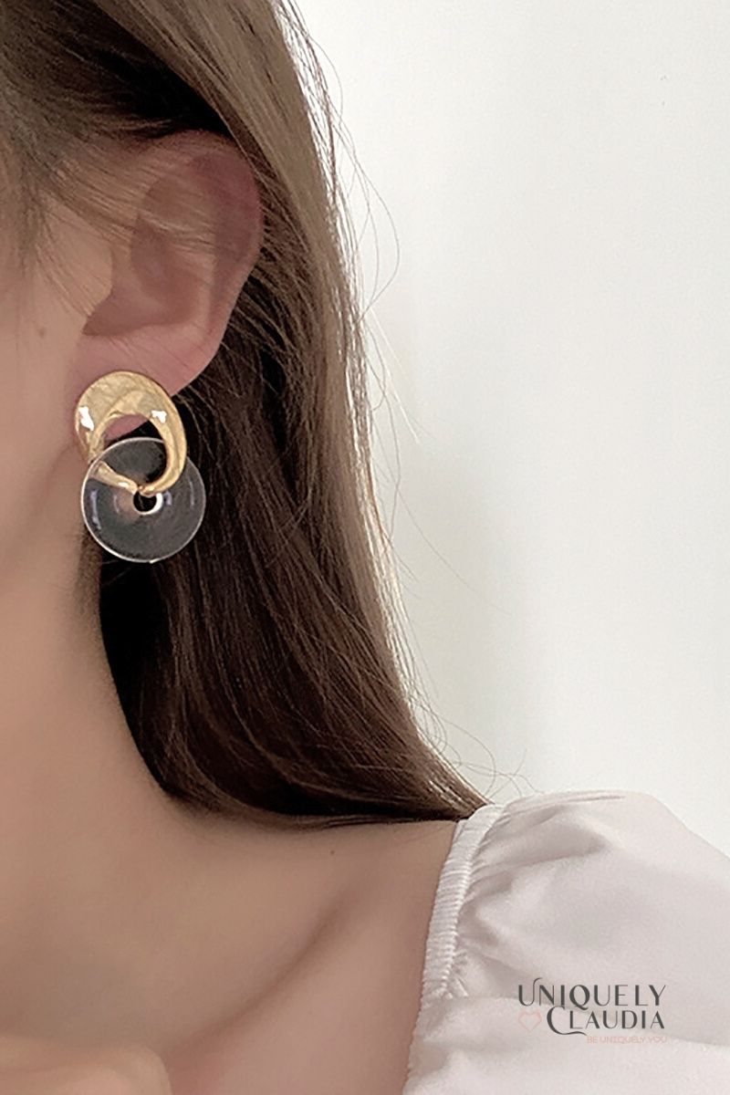 Double Disk Geo Earrings | Uniquely Claudia
