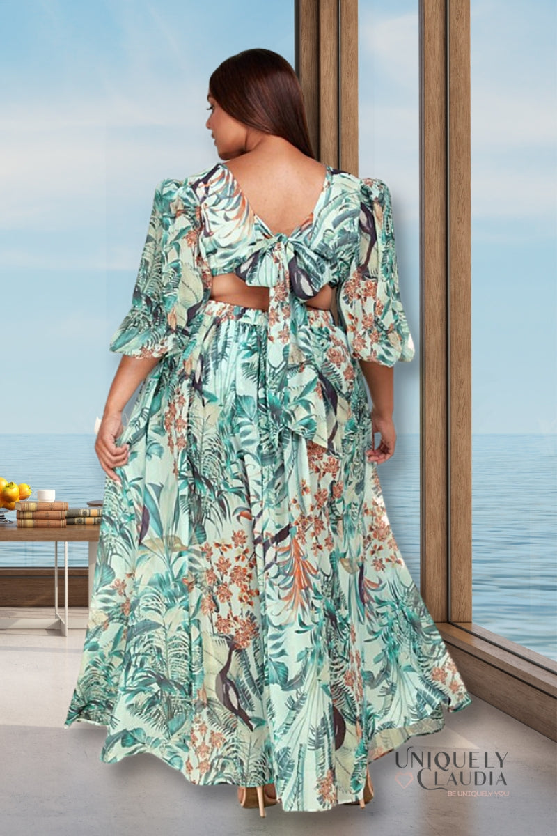Women's Plus Dresses | EDGY PLUS: Bimini Tropical Maxi Dress | Uniquely Claudia Boutique