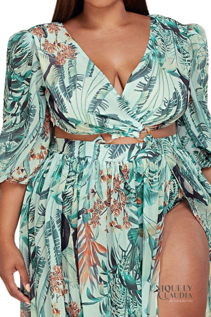Women's Plus Dresses | EDGY PLUS: Bimini Tropical Maxi Dress | Uniquely Claudia Boutique