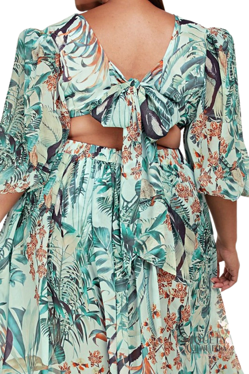 Women's Plus Dresses | EDGY PLUS: Bimini Tropical Maxi Dress | Uniquely Claudia Boutique