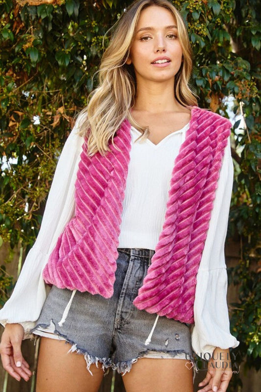 Hannah Velour Reversible Vest | Uniquely Claudia Boutique