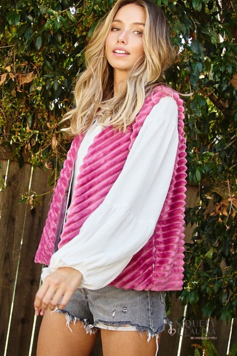 Hannah Velour Reversible Vest | Uniquely Claudia Boutique