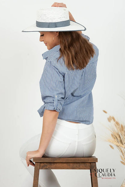 Women's Summer Hats | Laguna Beach White Summer Boater Hat | Uniquely Claudia Boutique