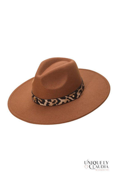 On the Wild Leopard Print Band Fedora Hat - UNIQUELY CLAUDIA
