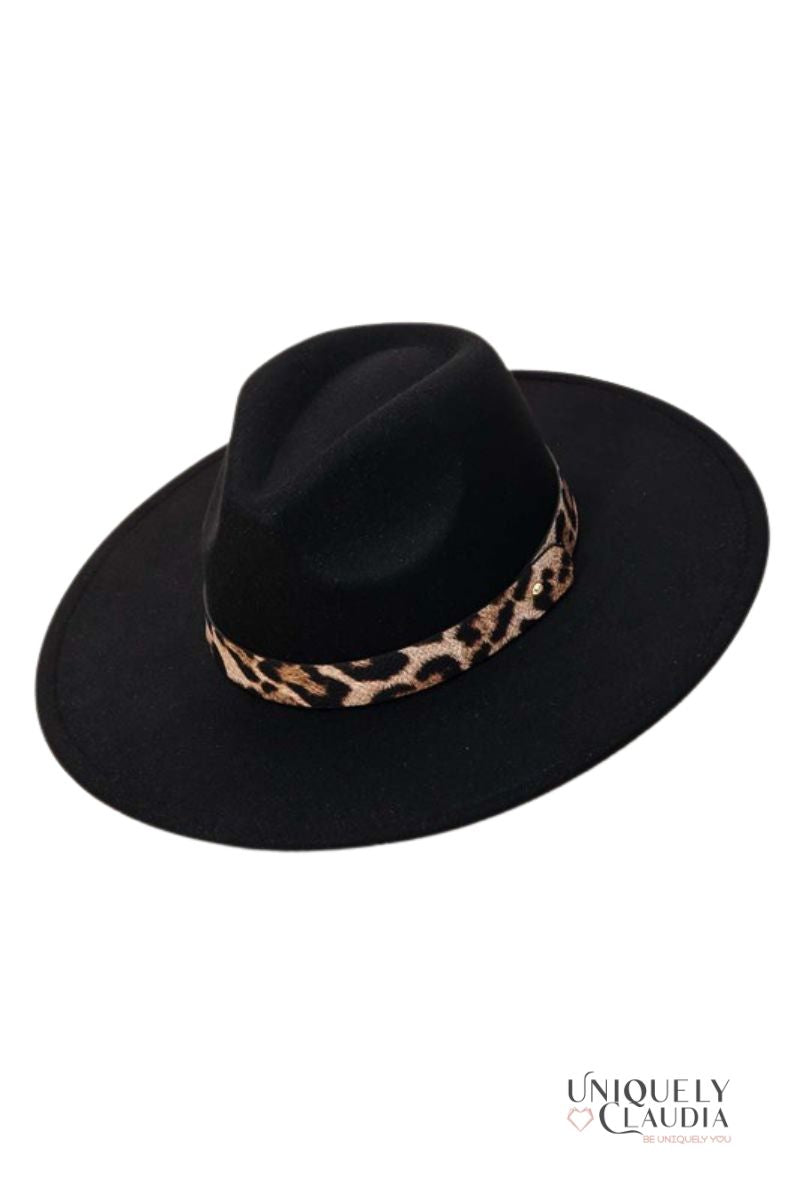 On the Wild Leopard Print Band Fedora Hat - UNIQUELY CLAUDIA