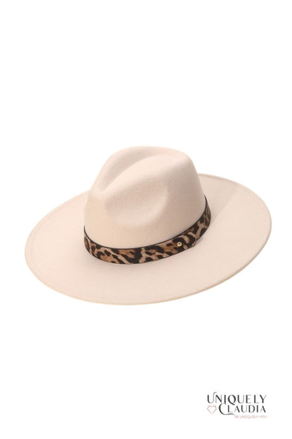 On the Wild Leopard Print Band Fedora Hat - UNIQUELY CLAUDIA