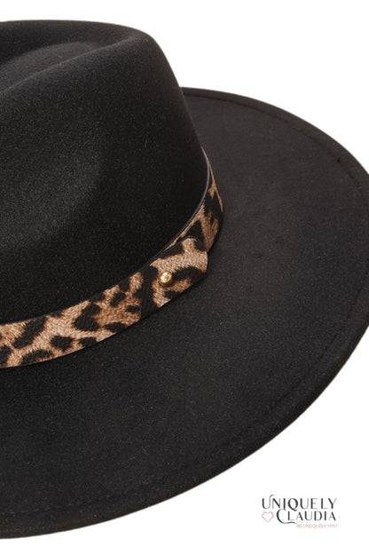 On the Wild Leopard Print Band Fedora Hat - UNIQUELY CLAUDIA