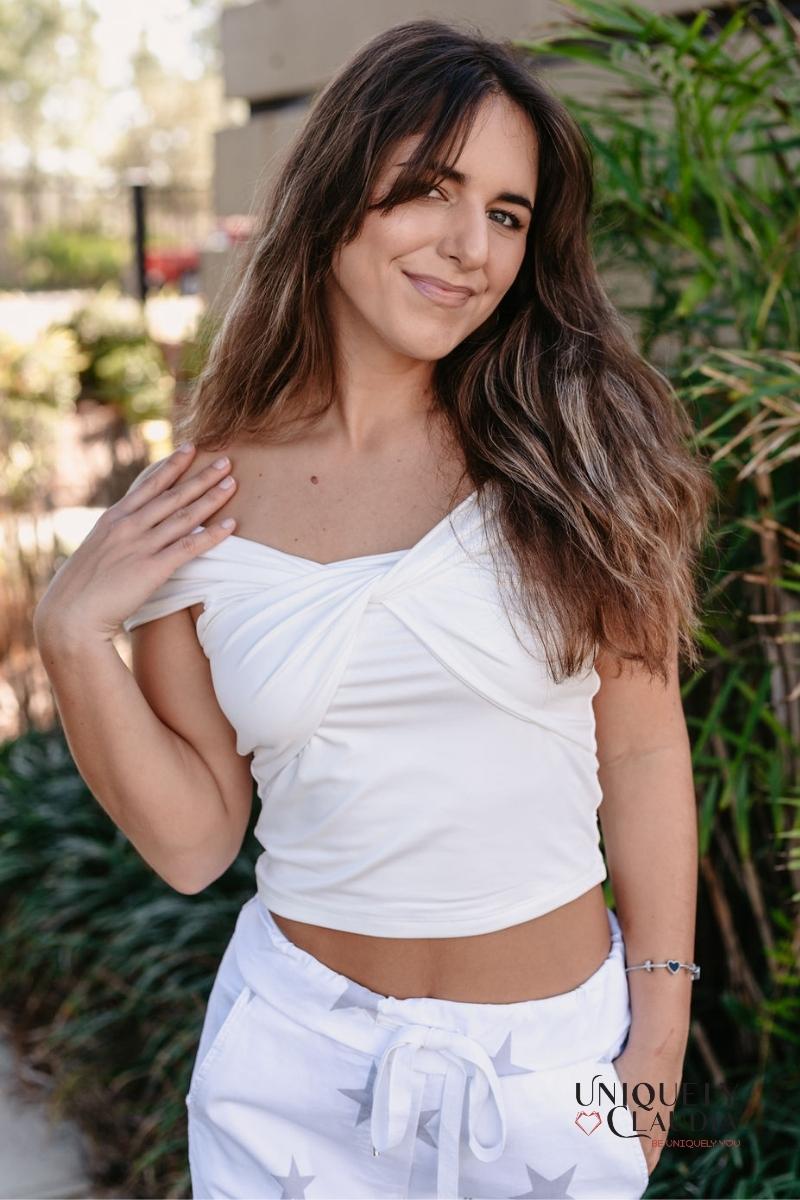 Women's Tops | Marylin Off-Shoulder White Top | Uniquely Claudia Boutique