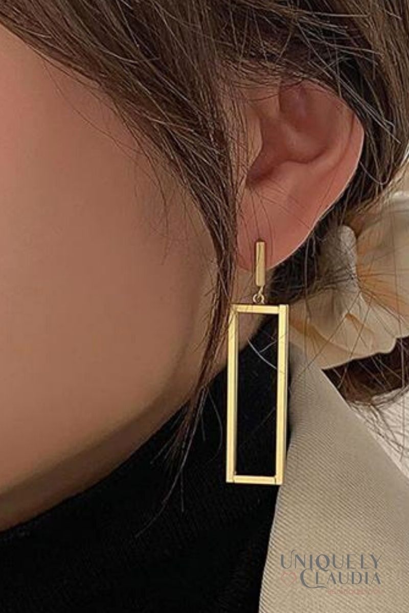 Women's Earrings | Modern Frame Stainless Steel Earrings | Uniquely Claudia Boutique