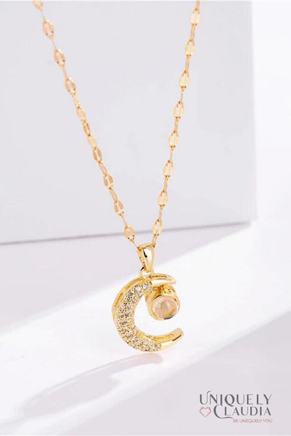 Women's Necklaces | Love Moon Stainless Steel Necklace | Uniquely Claudia Boutique