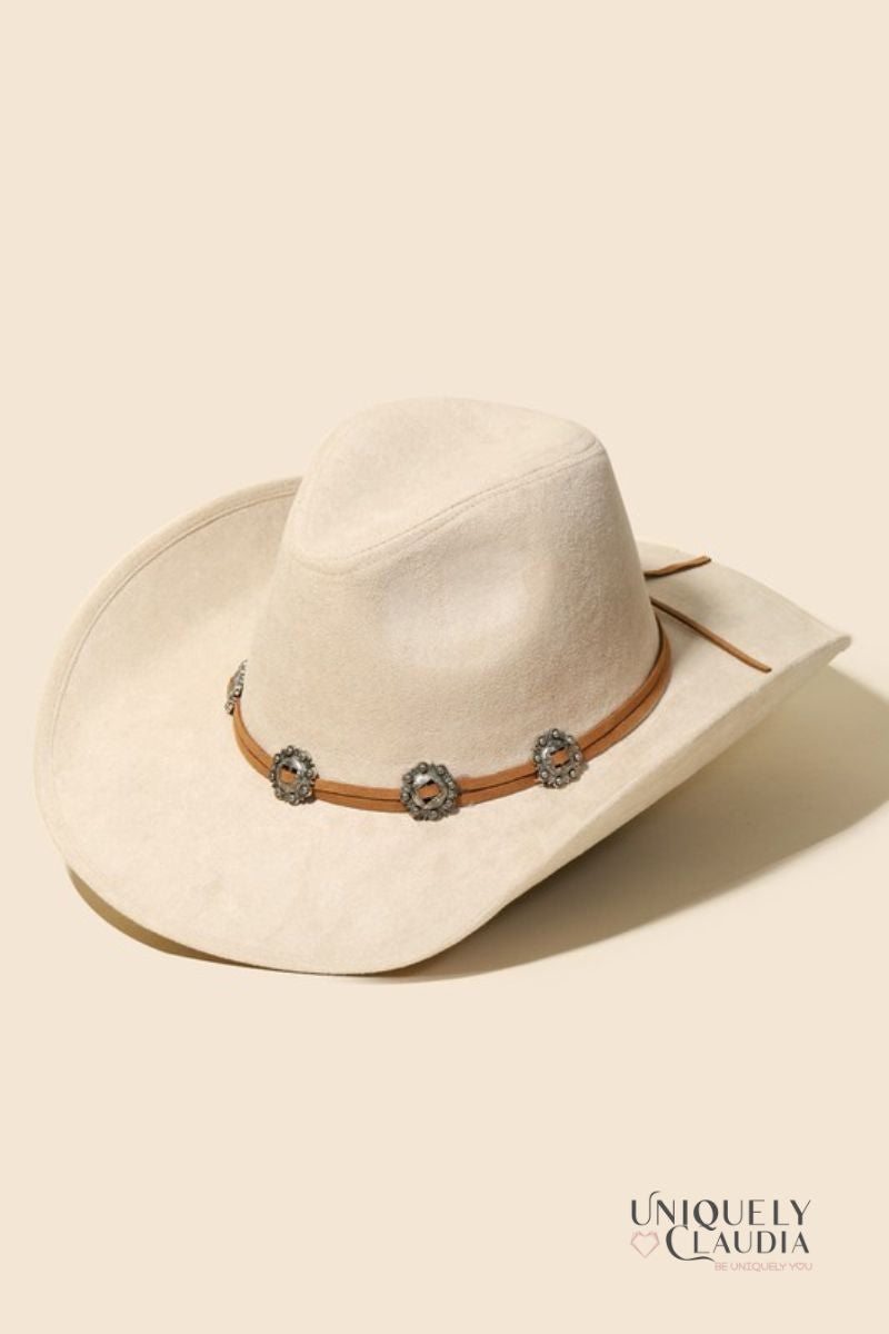 Nashville Flower Charm Double Strap Cowgirl Hat | Uniquely Claudia Boutique