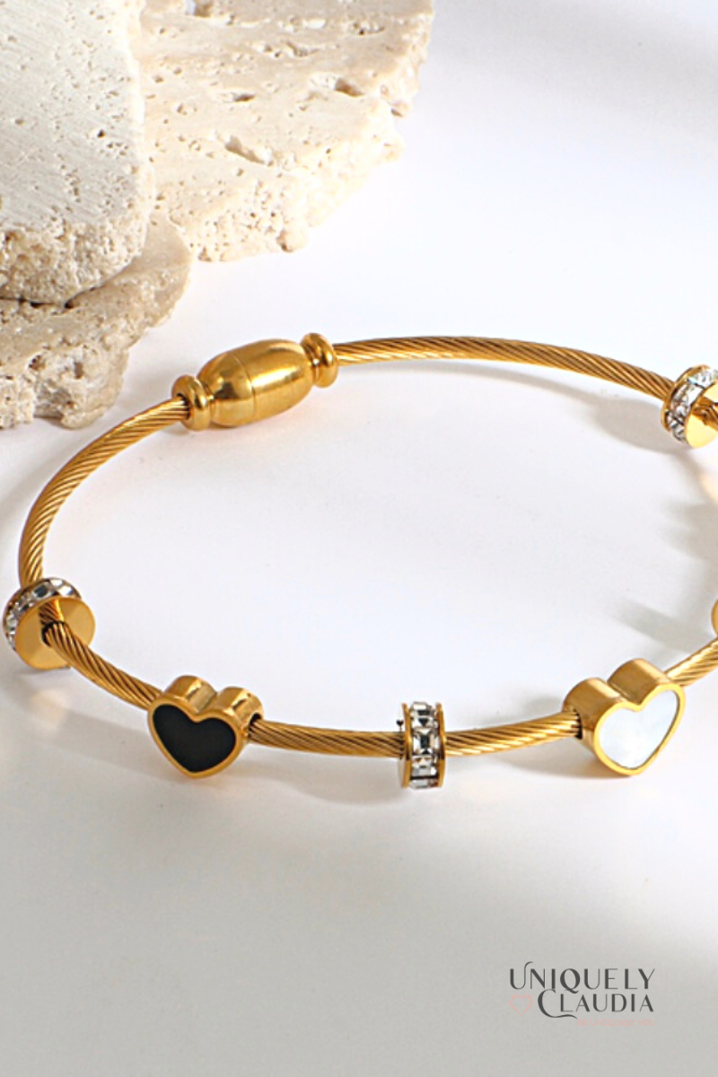 Stainless Steel Magnetic Hearts Bracelet | Uniquely Claudia