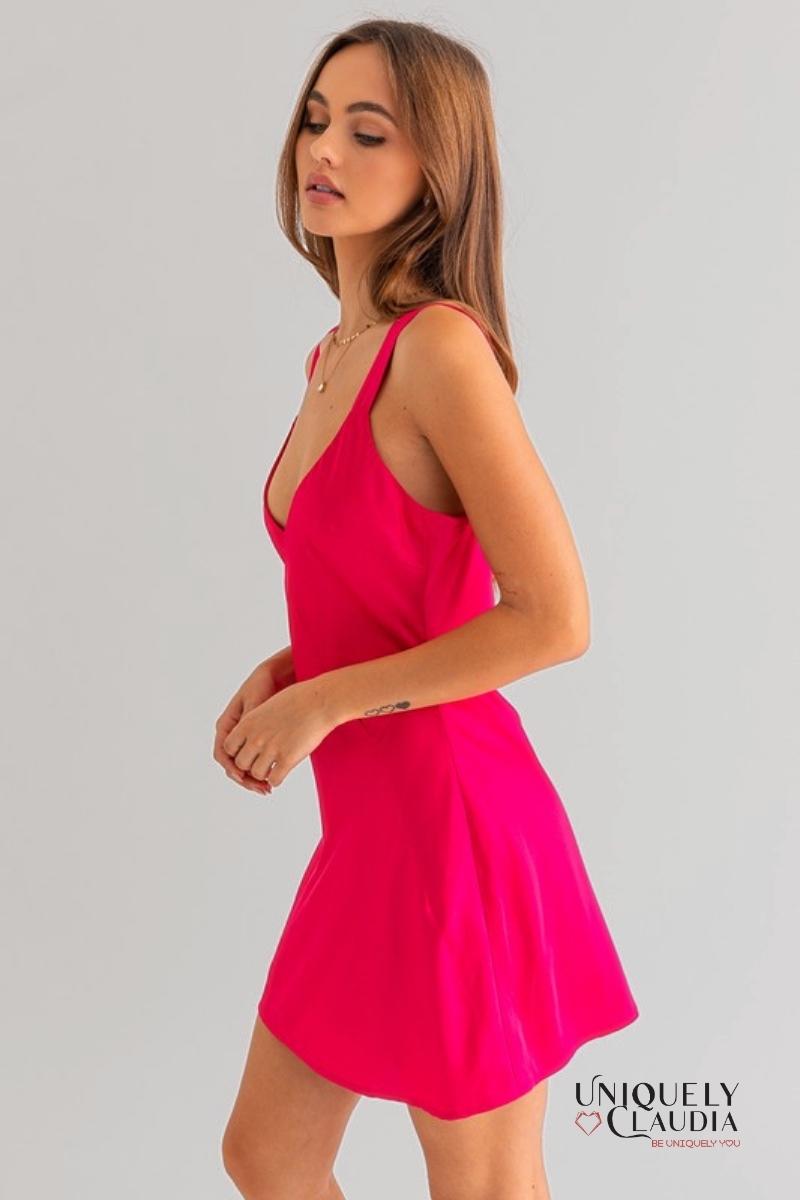 Woman's Dresses | Shannon Sleeveless Satin Dress | Uniquely Claudia Boutique