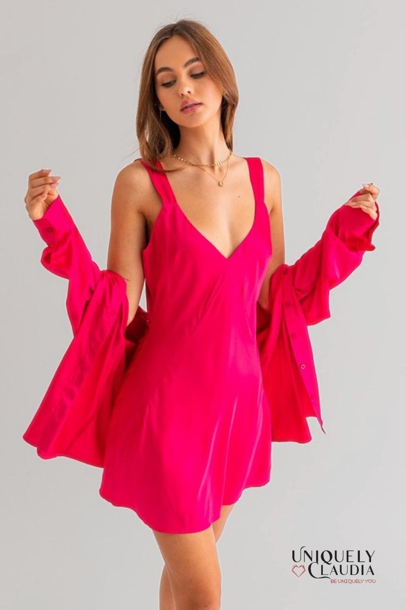 Woman's Dresses | Shannon Sleeveless Satin Dress | Uniquely Claudia Boutique