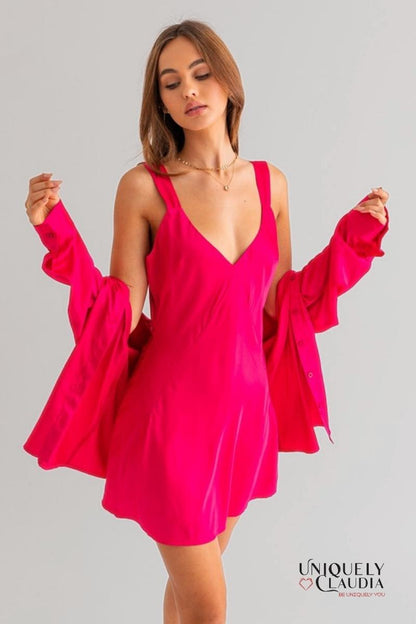 Woman's Dresses | Shannon Sleeveless Satin Dress | Uniquely Claudia Boutique