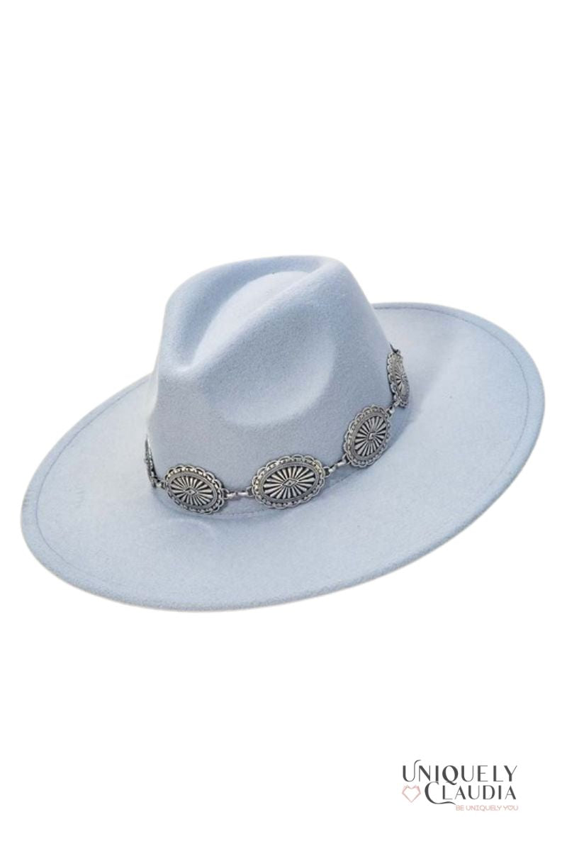 Silver Medallion Chain Fedora Hat | Uniquely Claudia