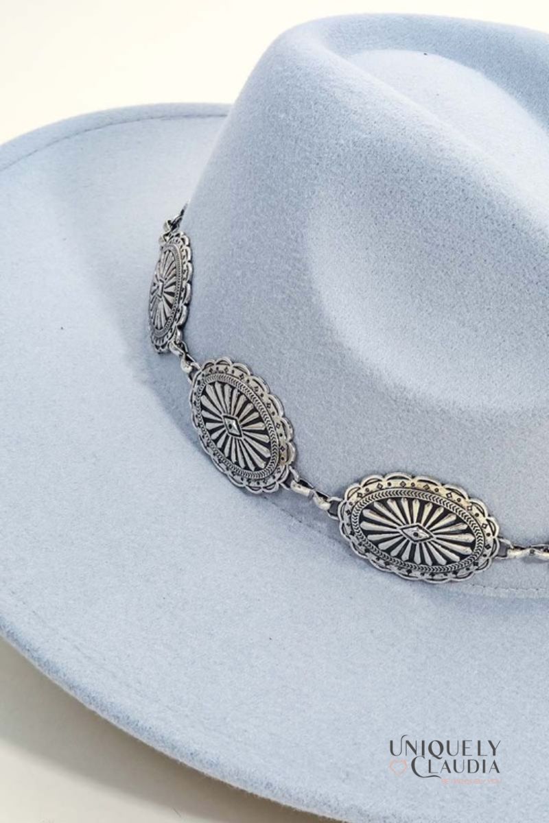 Silver Medallion Chain Fedora Hat | Uniquely Claudia