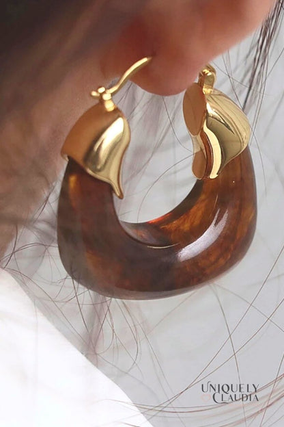 Square Chunky Hoops Earrings | Uniquely Claudia
