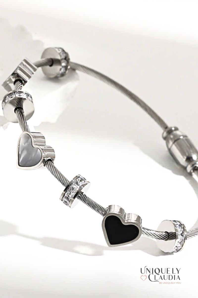 Stainless Steel Magnetic Hearts Bracelet - UNIQUELY CLAUDIA