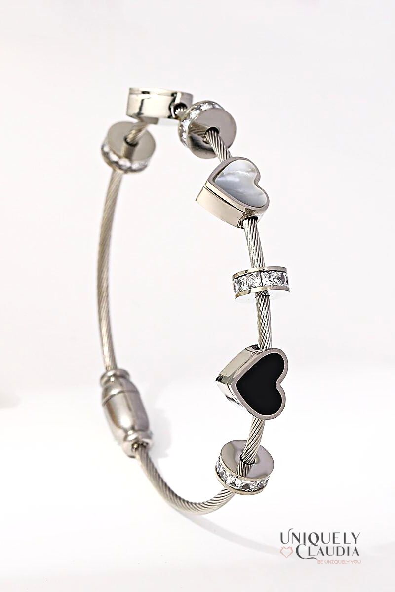 Stainless Steel Magnetic Hearts Bracelet - UNIQUELY CLAUDIA