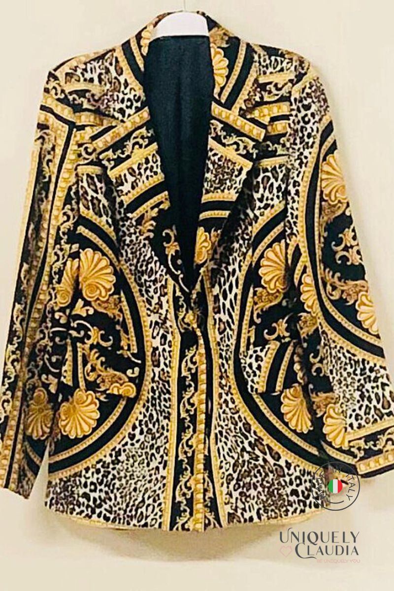 Vittoria Baroque Leopard Print Blazer and Skirt Set | Uniquely Claudia Boutique