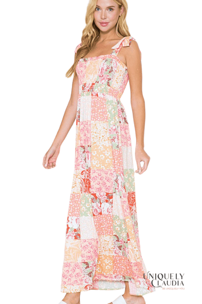 Annette Color-Block Empire Maxi Dress - UNIQUELY CLAUDIA