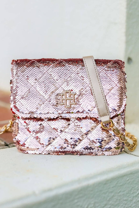 Evelyn Crossbody Champagne Sequin | Uniquely Claudia Boutique 