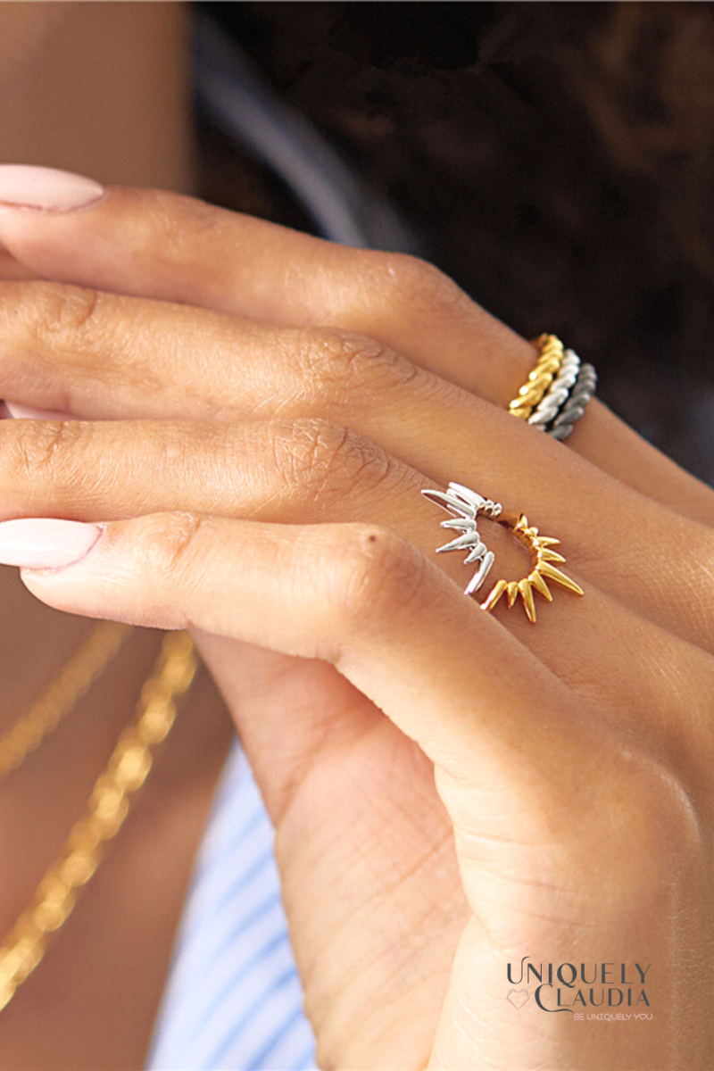 Sunburst Two-Tone Ring | Uniquely Claudia