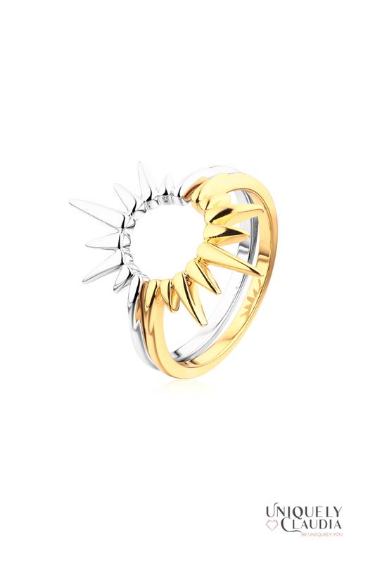 Sunburst Two-Tone Ring | Uniquely Claudia