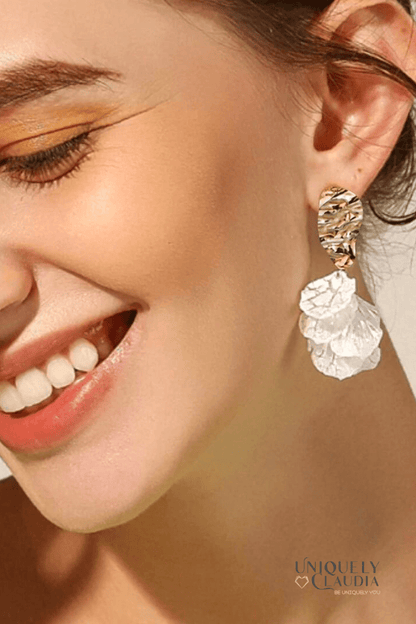 Blanca Layered Flower Earrings - UNIQUELY CLAUDIA