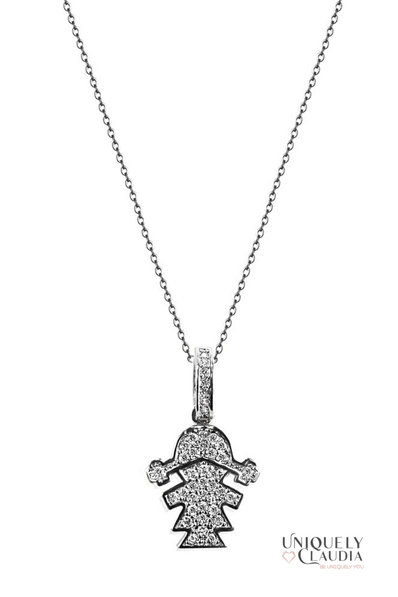 Stainless Steel Daughter Love Pave Necklace - UNIQUELY CLAUDIA