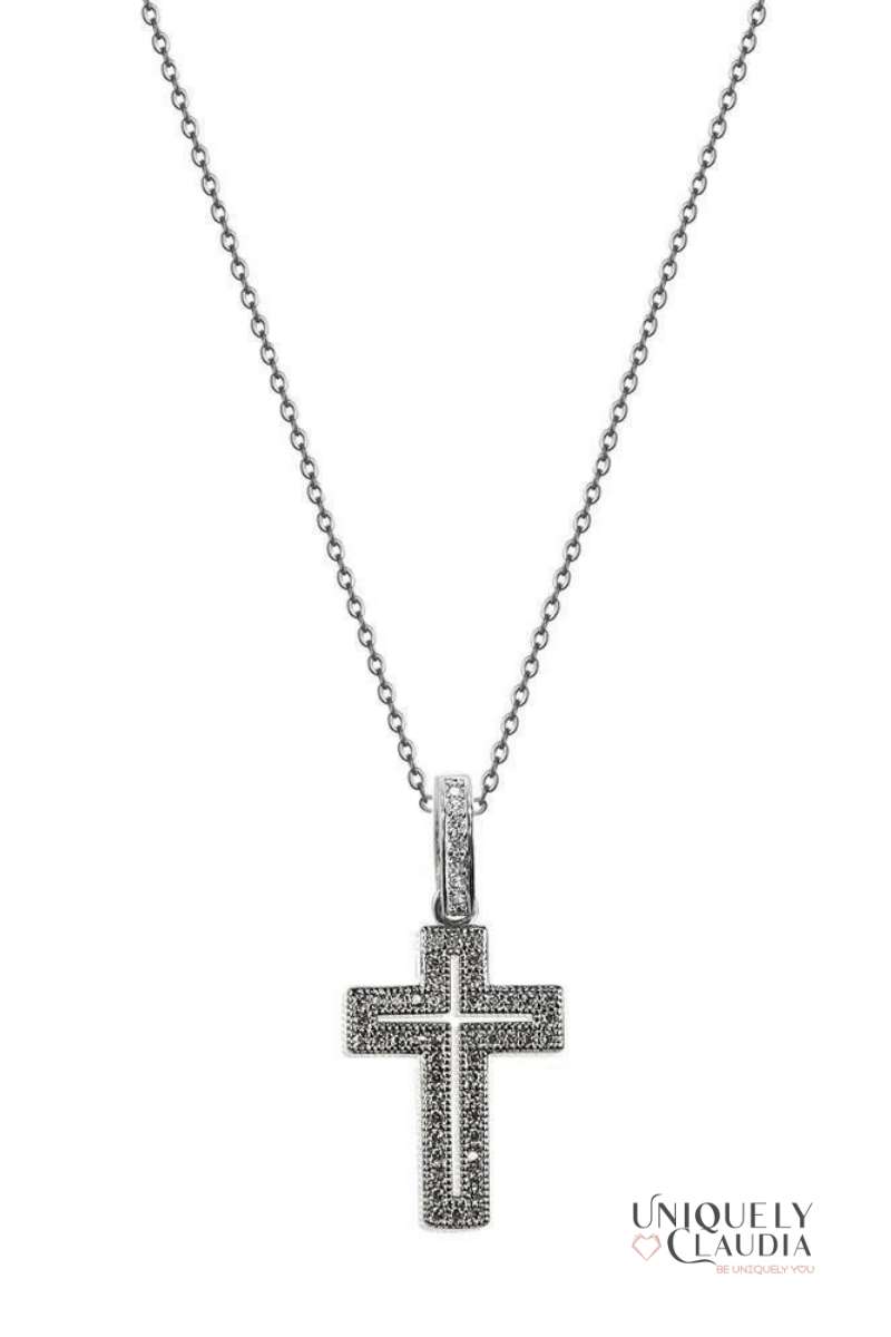 Stainless Steel Grace Pave Necklace - UNIQUELY CLAUDIA