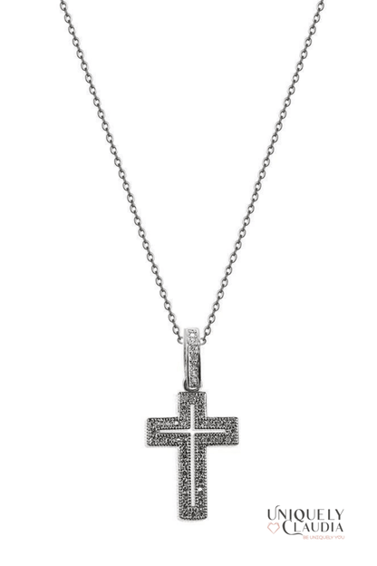 Stainless Steel Grace Pave Necklace - UNIQUELY CLAUDIA