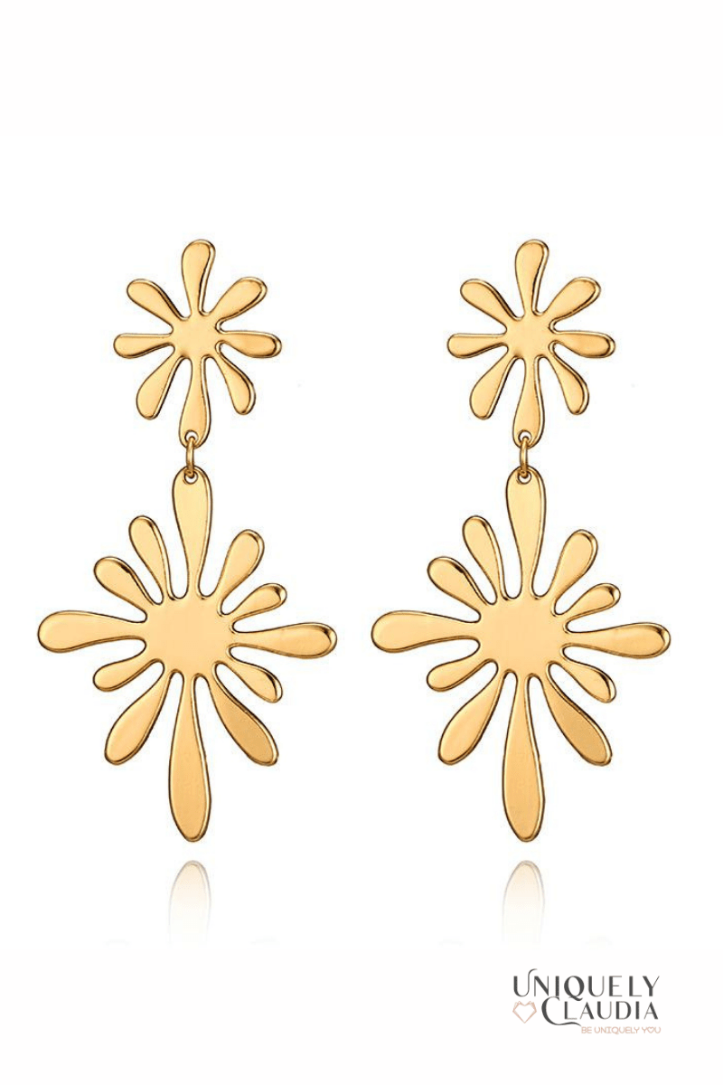Stella Double Flower Earrings - UNIQUELY CLAUDIA