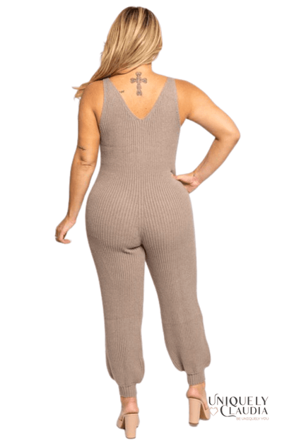 EDGY PLUS Katrina Sweater Jumpsuit and Duster Set Uniquely