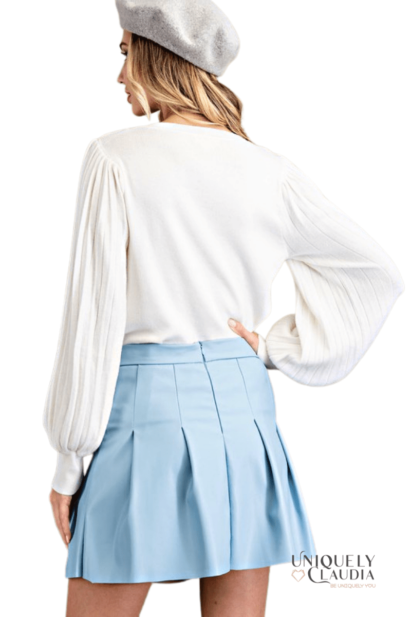 Lindsey Faux Leather Flare Skirt - UNIQUELY CLAUDIA