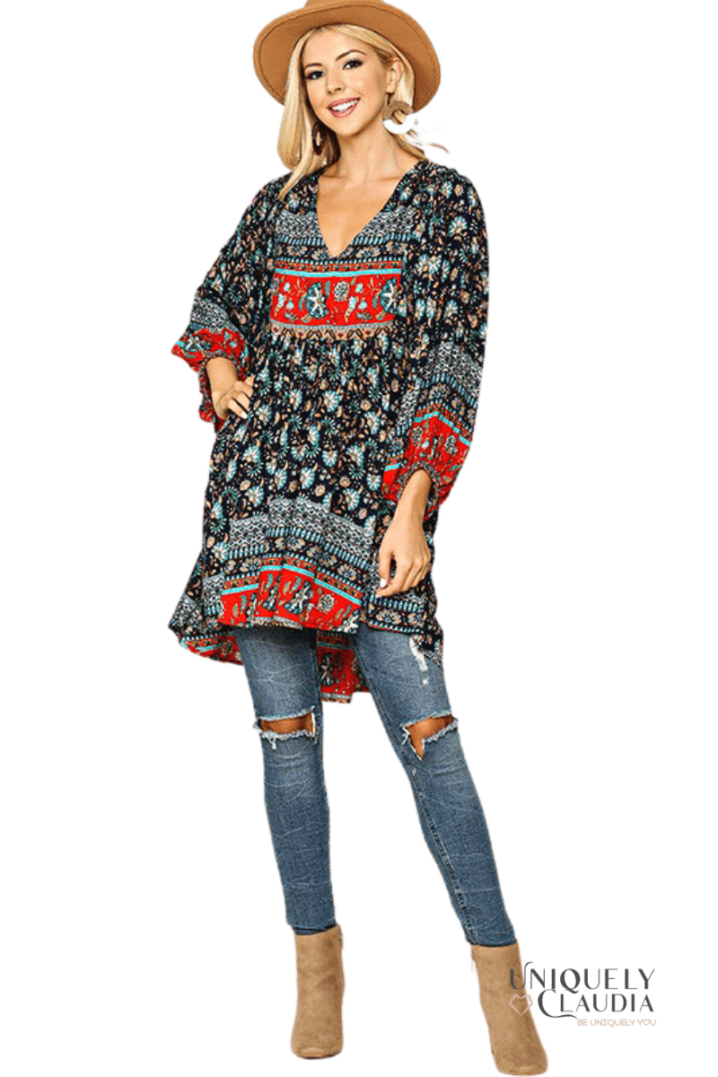 Amirah Navy Mix Tunic 