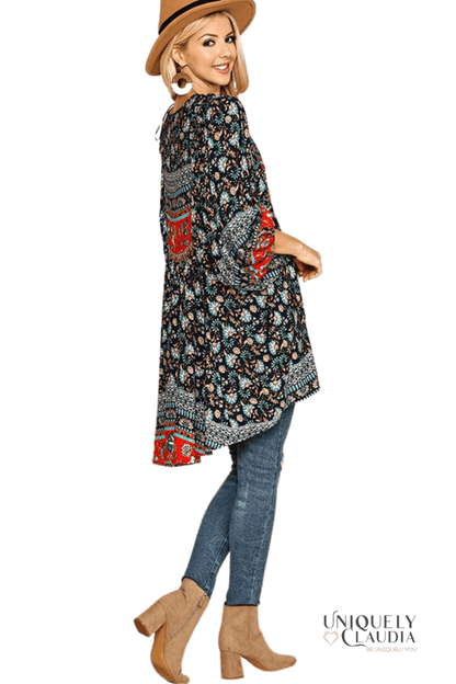 Amirah Navy Mix Tunic 