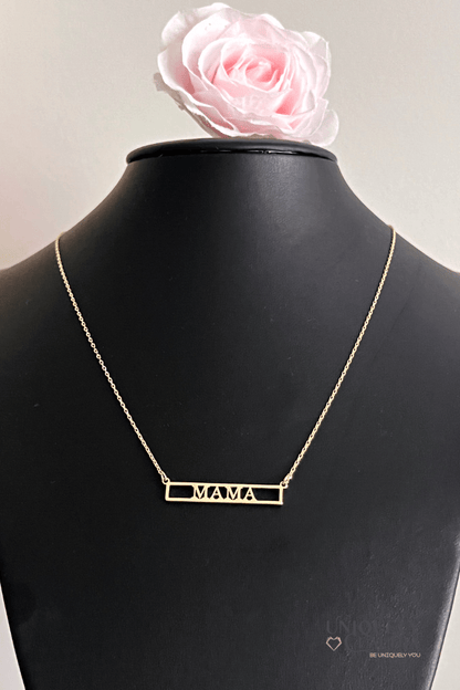 MAMA Letter Bar Necklace - UNIQUELY CLAUDIA