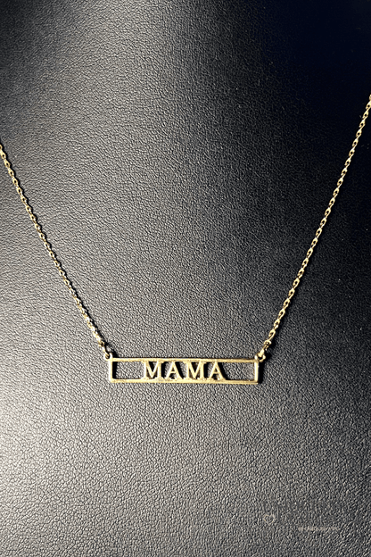 MAMA Letter Bar Necklace - UNIQUELY CLAUDIA