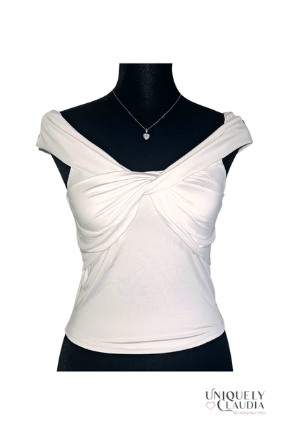 Marylin Off-Shoulder White Top - UNIQUELY CLAUDIA